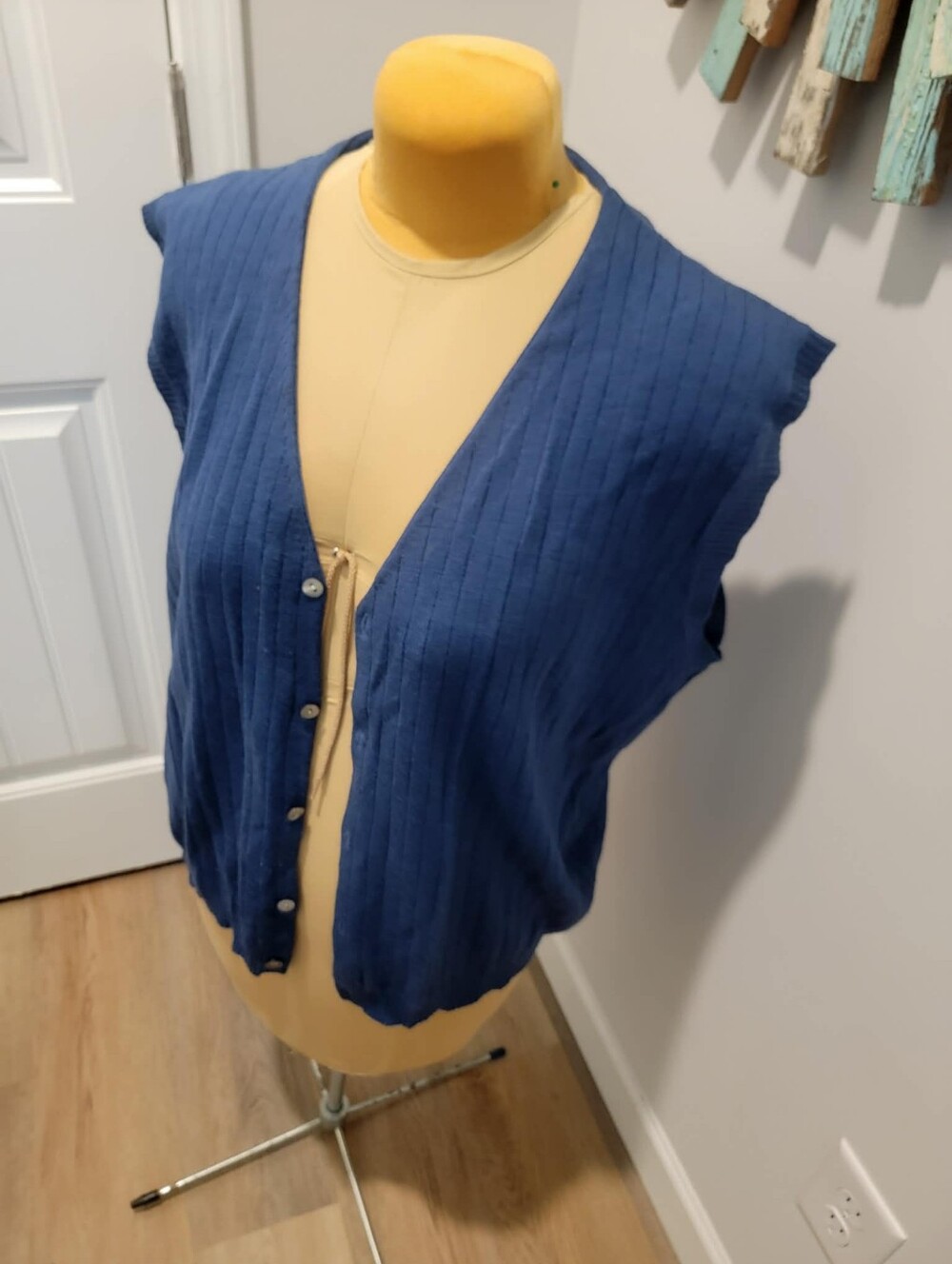 Vintage Irvine Park Men's Big&Tall 2XL 100% Wool Button Down Sleeveless Cardigan
